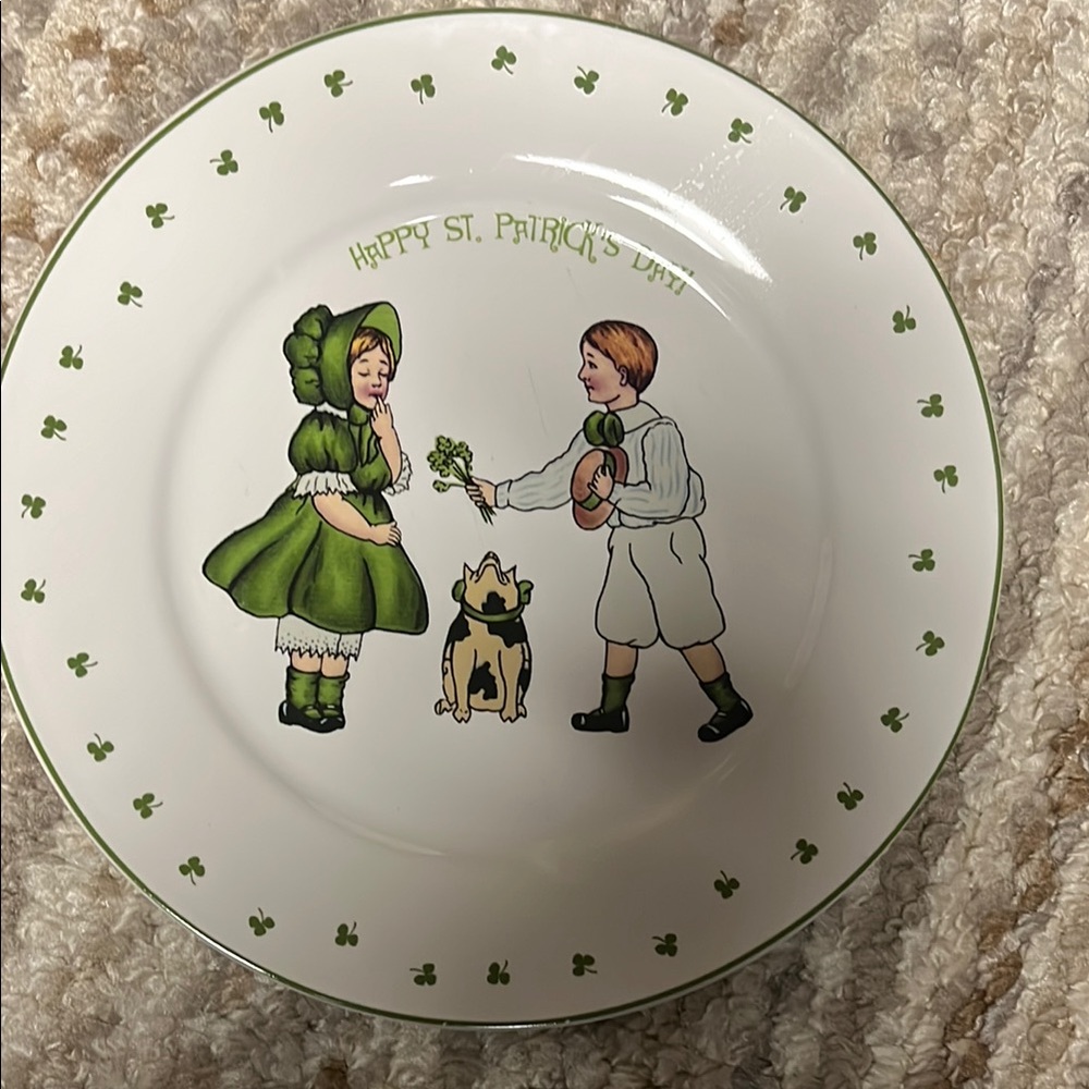 3 Rosanna "Happy St Patrick's Day!" Ireland Dessert Appetizer Plates Dishes 8" - Picture 3 of 8